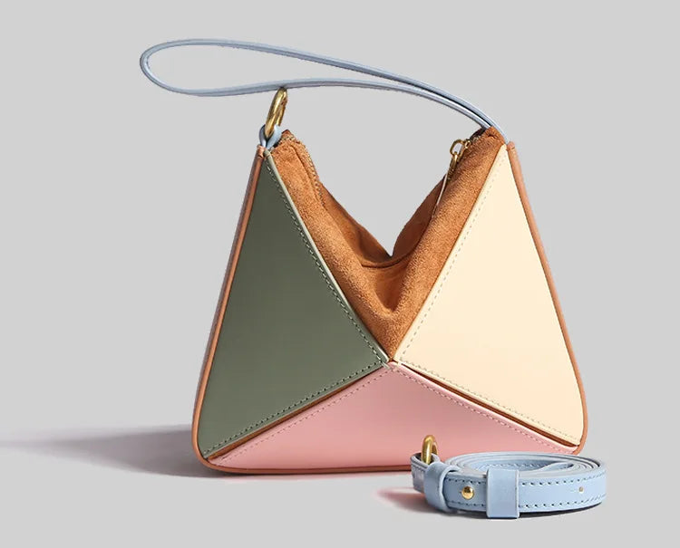 Foldéa Luxe™ Triangle Leather Wrist Crossbody Bag