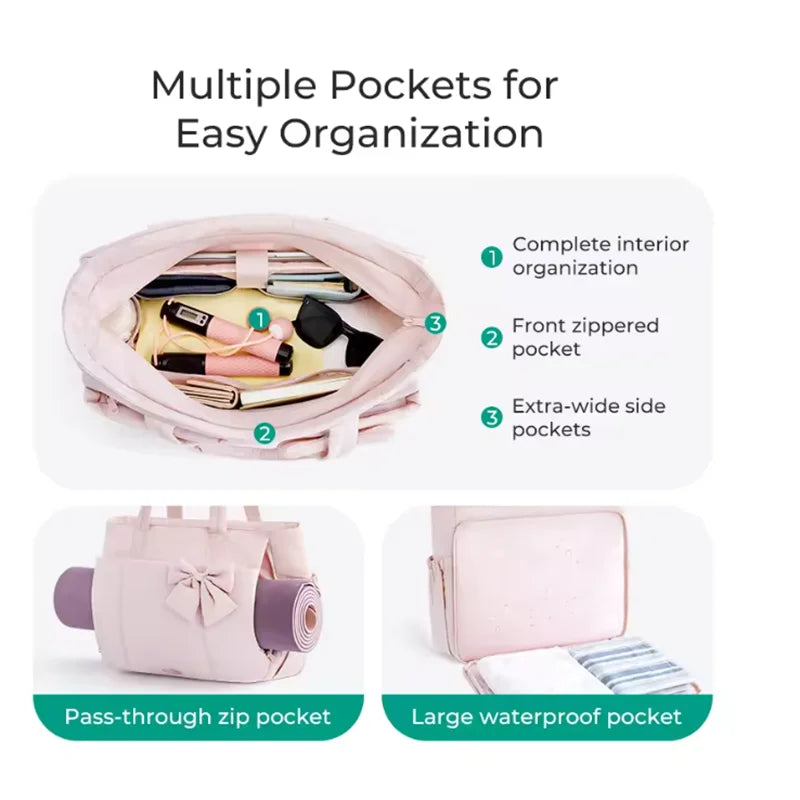 Bow Puff™  Quilted Cotton Shoulder Tote Bag