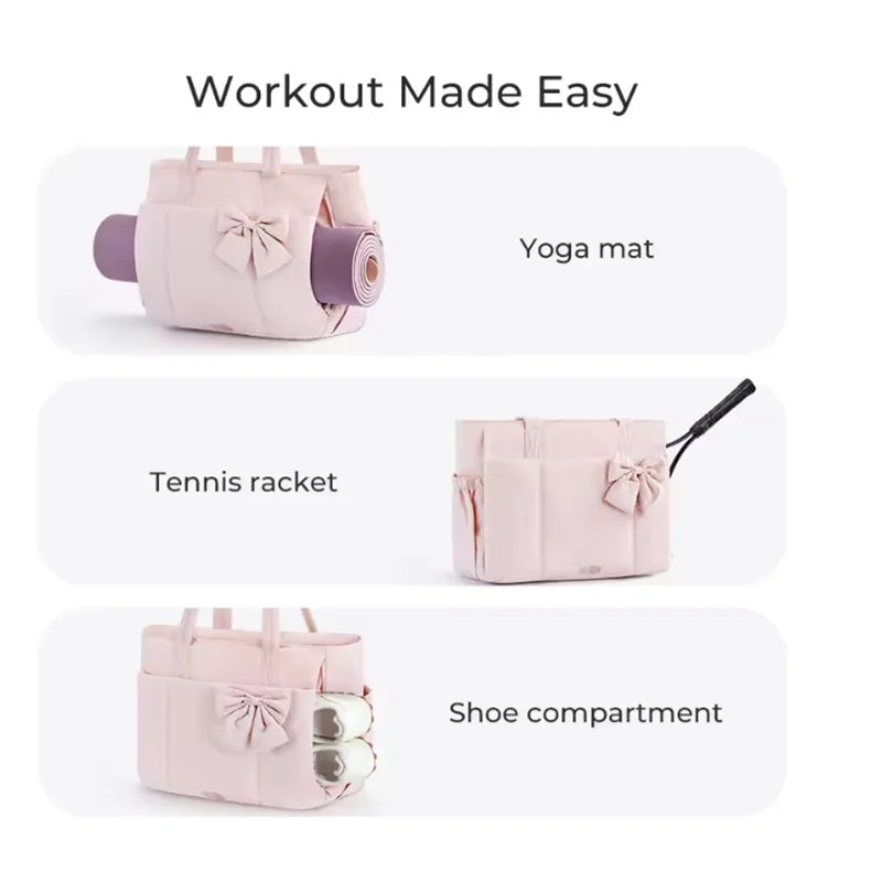 Bow Puff™  Quilted Cotton Shoulder Tote Bag