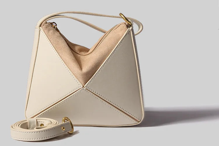 Foldéa Luxe™ Triangle Leather Wrist Crossbody Bag