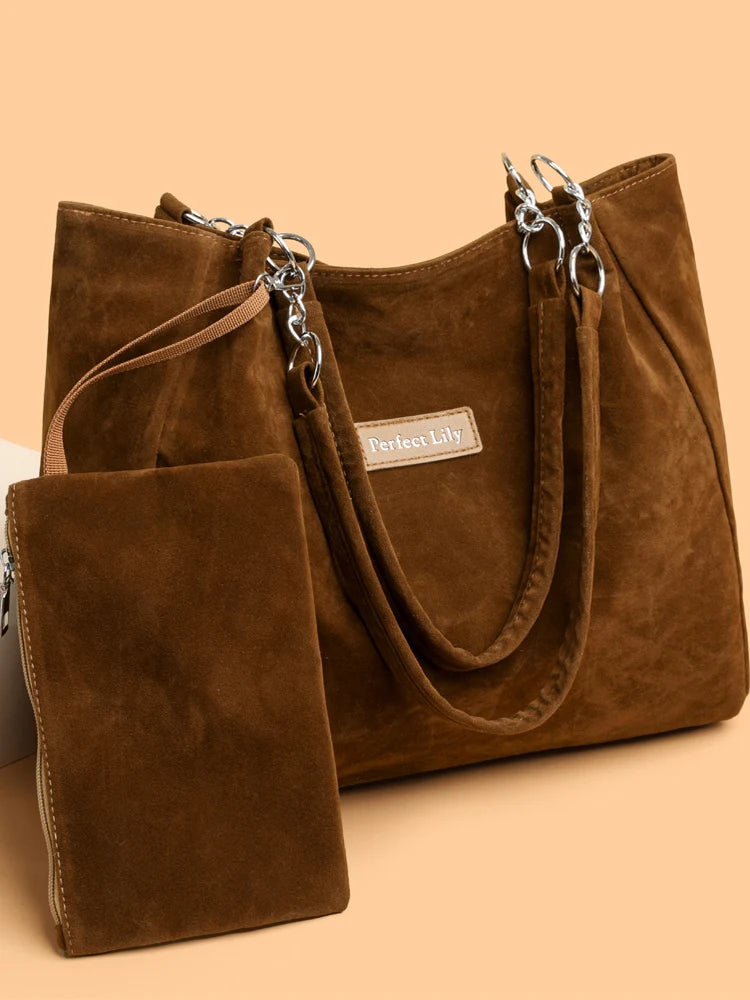 Caramel Suède™  Women’s Suede Leather Tote Bag