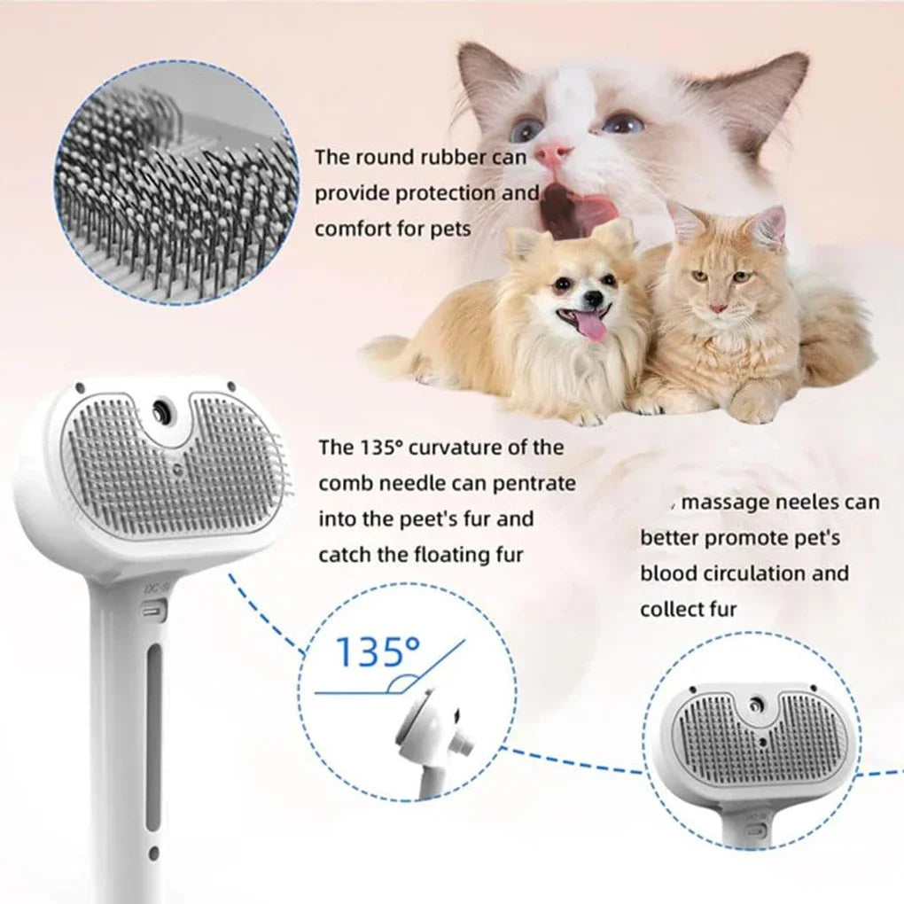 Paw Steam™ Spray Dog Grooming Brush