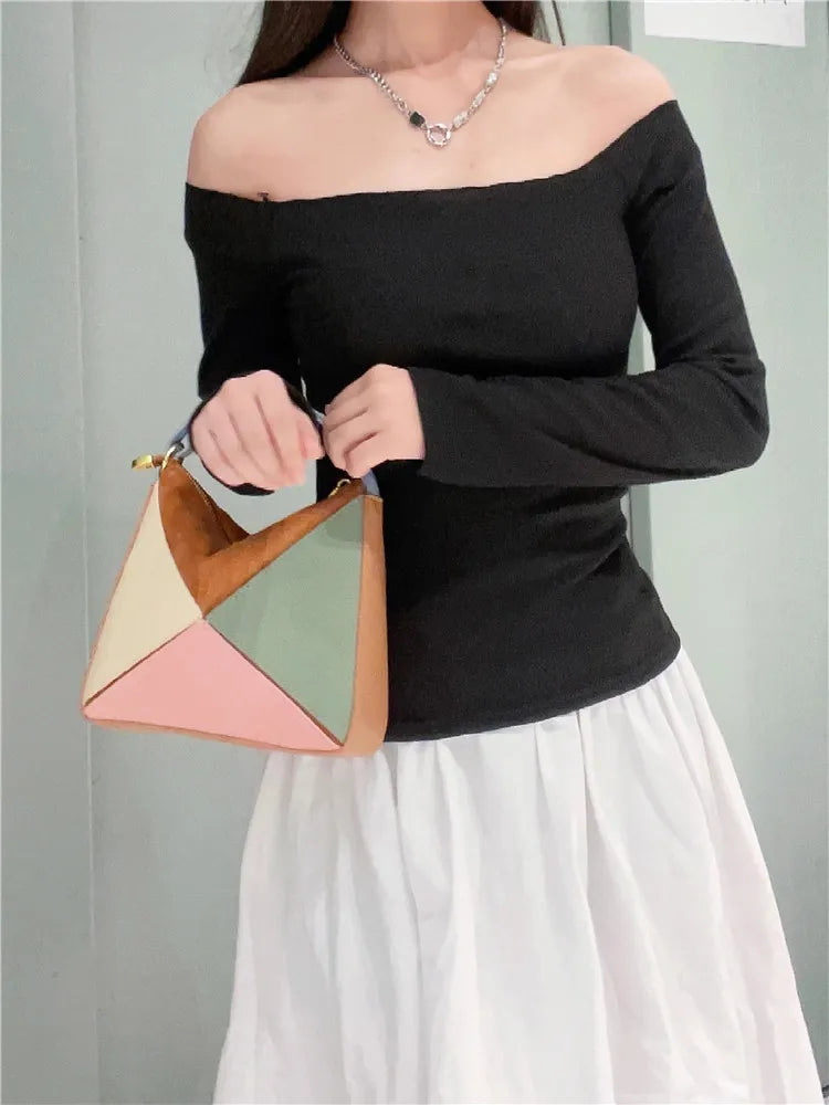 Foldéa Luxe™ Triangle Leather Wrist Crossbody Bag