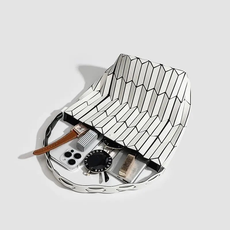 Diamond Axis™ Geometric Bucket Handbag