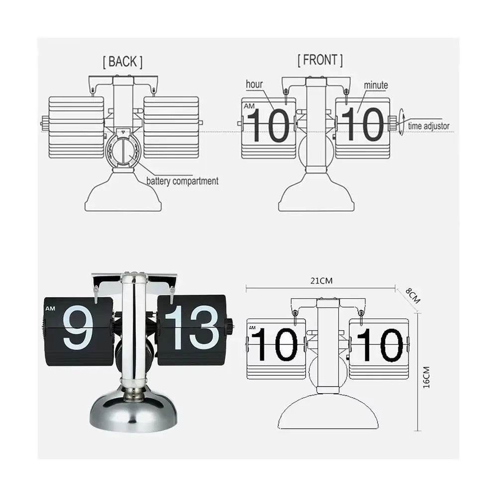 FlipTime™ Page Turning Digital Clock Quartz