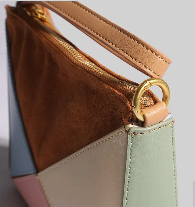 Foldéa Luxe™ Triangle Leather Wrist Crossbody Bag