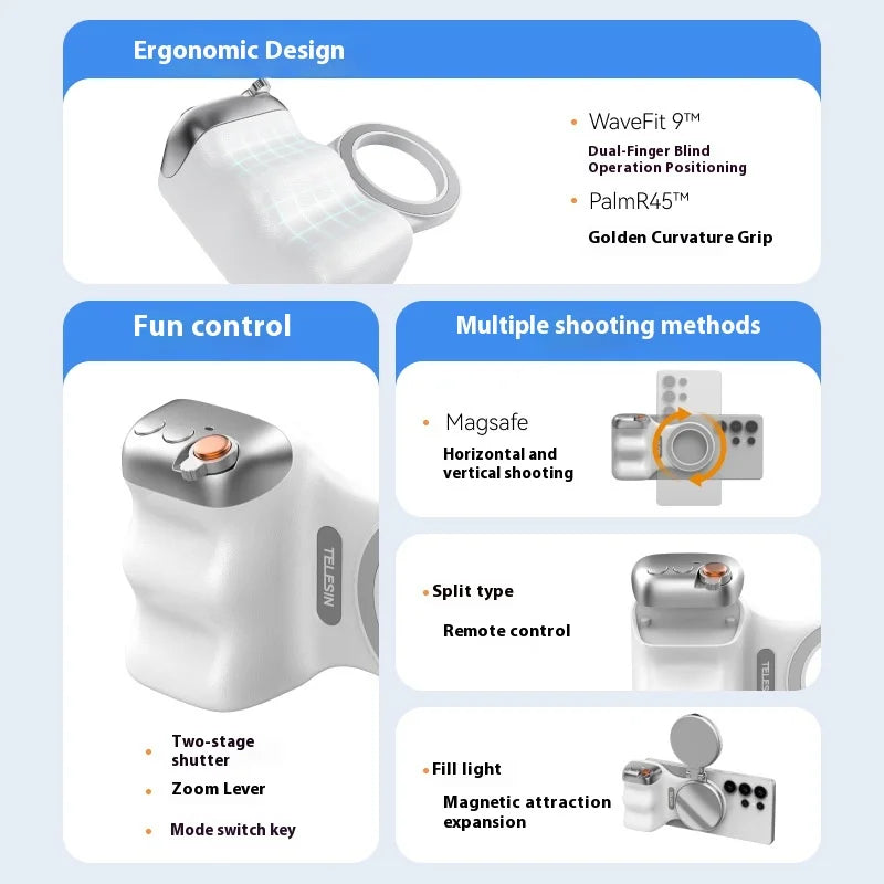 Snap Grip™ Magnetic Camera Handle with BT Shutter