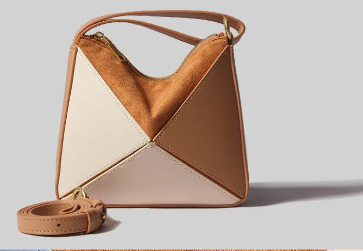 Foldéa Luxe™ Triangle Leather Wrist Crossbody Bag