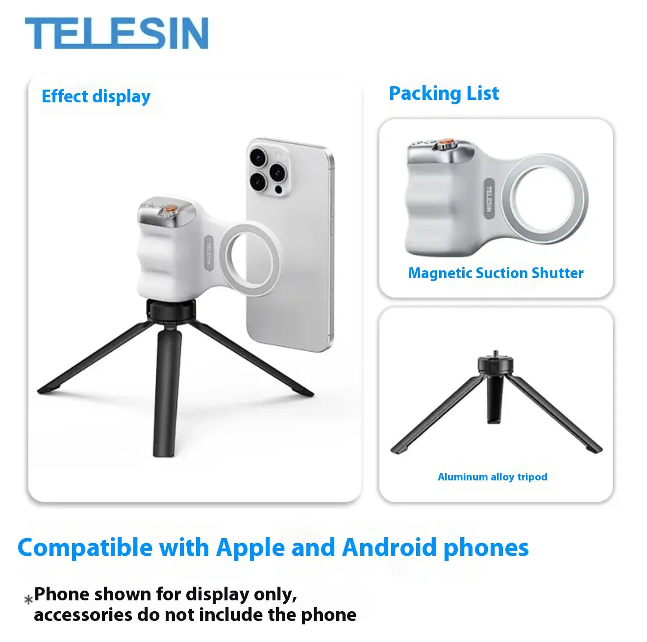 Snap Grip™ Magnetic Camera Handle with BT Shutter