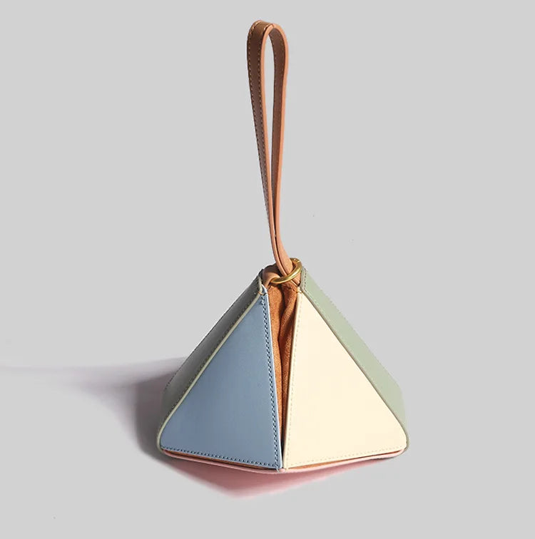 Foldéa Luxe™ Triangle Leather Wrist Crossbody Bag