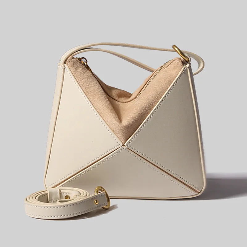 Foldéa Luxe™ Triangle Leather Wrist Crossbody Bag