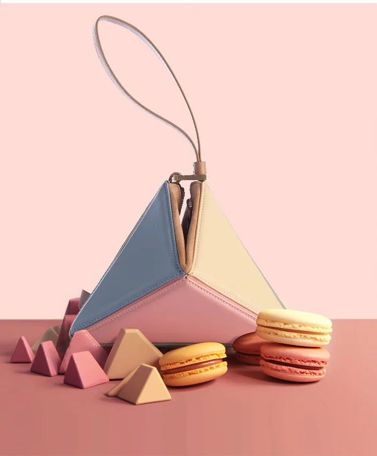 Foldéa Luxe™ Triangle Leather Wrist Crossbody Bag