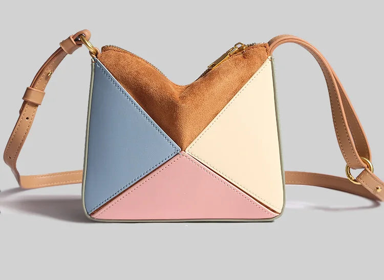 Foldéa Luxe™ Triangle Leather Wrist Crossbody Bag