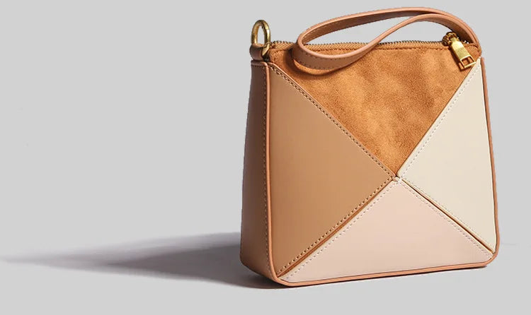 Foldéa Luxe™ Triangle Leather Wrist Crossbody Bag