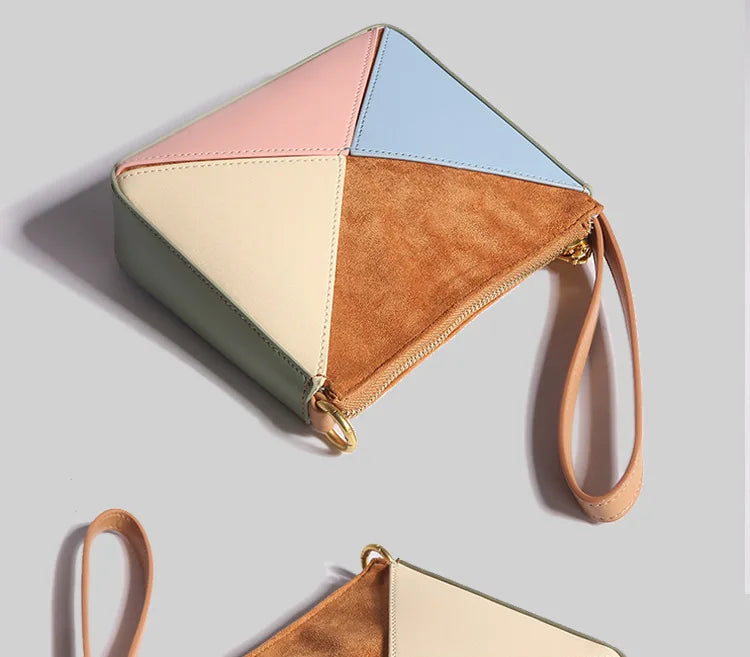 Foldéa Luxe™ Triangle Leather Wrist Crossbody Bag